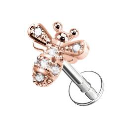 AWAKEN Chirurgenstahl Ohr Piercing Ohrringe Ohrstecker für Knorpel/Helix/Tragus（Rose Gold） von AWAKEN