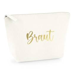 AWASG Kosmetiktasche Filz Hochzeit - Team Braut - Schminktasche Beauty Bag - Geschenk (weiß) von AWASG