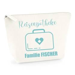 AWASG Reiseapotheke Filz Tasche - Personalisiert mit Name - Täschchen Medikamente Urlaub Familie - Notfalltasche leer M (19 x 18 x 9 cm) (weiß) von AWASG