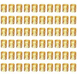 AWAVM 60 Stück Perücken-Accessoires, schmutziger Zopf-Haarverlängerungsring, hohler Zopf, dekorative Ringschnalle, Haar-Accessoires (Gold) von AWAVM