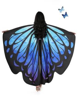 AWAYTR Damen-Umhang Schmetterlingsflügel – Fairy Damen Cape Halloween Kostüm Zubehör - - Einheitsgröße von AWAYTR