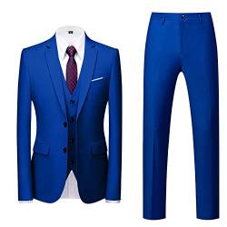 AWDX Herren Anzug Einfarbig, 16 Farben, 3-Teilig oder 2-Teilig Modisch Normaler Schnitt Slim Fit Anzüge Herrenanzug Sakko Hose Weste f. Hochzeit Business Party Weihnachts Kostüm Festliche Suits Manner von AWDX