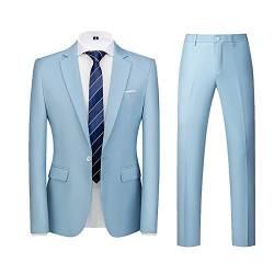 AWDX Herren Anzug Einfarbig, 16 Farben, 3-Teilig oder 2-Teilig Modisch Normaler Schnitt Slim Fit Anzüge Herrenanzug Sakko Hose Weste f. Hochzeit Business Party Weihnachts Kostüm Festliche Suits Manner von AWDX