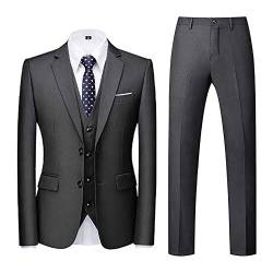 AWDX Herren Anzug Einfarbig, 16 Farben, 3-Teilig oder 2-Teilig Modisch Normaler Schnitt Slim Fit Anzüge Herrenanzug Sakko Hose Weste f. Hochzeit Business Party Weihnachts Kostüm Festliche Suits Manner von AWDX