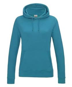 AWDis Damen Girlie College Hoodie Kapuzenpullover, Blau (Hawaiian Blue), 46 von AWDis