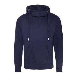 AWDis Herren Cross Neck Hoodie Kapuzenpullover, Blau (Oxford Navy OXN), XXL von AWDis