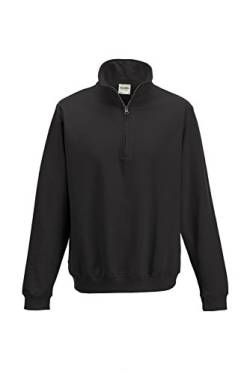 AWDis Herren Sweatshirt/Pullover mit Reißverschluss am Kragen (2XLarge) (Anthrazit) von AWDis