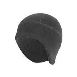 AWOCA Winter Thermo Skull Cap Beanie Mütze Radmütze Caps Unisex Fahrradhelm Mütze Thermo Bike Cap Wintermütze Wandermütze für Erwachsene Herren Damen Outdoor Sport Skifahren Reiten Klettern, grau von AWOCAN