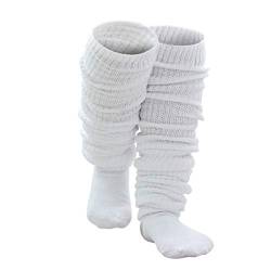 AWOCAN Loose Socks Japanese Style Student Girl's Socks White Leg Warmer Bubble Slouch Cotton Socks Super Long Socks 15.7-70.9 inches (40CM(15.75inch)) von AWOCAN