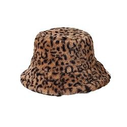 AWOCAN Winter Faux Fur Bucket Hat Soft Warm Herbst Winter Fluffy Bucket Hat für Frauen Mädchen (Khaki) von AWOCAN