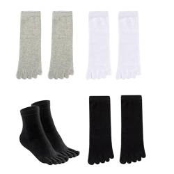 AWOCAN Zehensocken, Fünf-Finger-Socken, Baumwolle, weich, atmungsaktiv, Laufen, Fünf-Finger-Crew-Socken für Männer und Frauen (Baumwolle+Elasthan, Schwarz+Weiß+Hellgrau) von AWOCAN