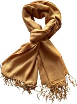 Premium Qualität Damen Schal Winterschal langer Schal, golden, Lang von AWR