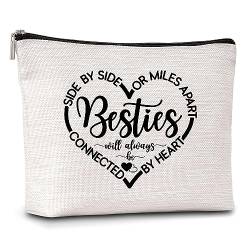 AWSICE Besties Make-up-Organizer-Tasche nebeneinander oder Meilen auseinander, Kosmetiktasche, Freundschaftsgeschenke für Schwester, Frauen, beste Freundin, Mädchen, Teenager, A04, Mehrfarbig von AWSICE