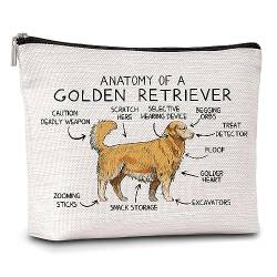 AWSICE Golden Retriever Make-up-Tasche, Anatomie eines Golden Retrievers, Kosmetiktasche, Geschenk für Haustier, Hundeliebhaber, Frauen, Schwester, Freund, A15, Mehrfarbig von AWSICE