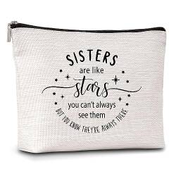 AWSICE Make-up-Tasche mit Schwestermotiv "Sisters Are Like Stars", Geschenk für Frauen, Freundschaftsgeschenk für Frauen, Schwester, Mädchen, Teenager, Freund, A10, Mehrfarbig von AWSICE