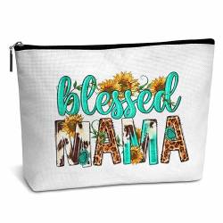 AWSICE Oma Geschenk Oma Make-up Tasche, gesegnete Oma Kosmetiktasche Geschenk für Oma, Leopard Sonnenblume Geburtstag Weihnachten Geschenk für Frau Oma Oma -C16, Weiss/opulenter Garten von AWSICE