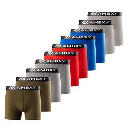 Ambxy Boxershorts Mehrfarbig, Herren Baumwolle (10er Pack) Unterwäsche, Unterhosen Männer,kein Kratzenden Zettel (Gr.XXL) von AX AMBXY