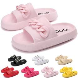 AX BOXING Badelatschen Damen Sommer Schlappen Rutschfest Plattform Badeschlappen Weich Hausschuhe Indoor Outdoor Slippers Größe 36-41 EU(Rosa03,39 EU) von AX BOXING