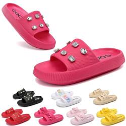 AX BOXING Badelatschen Damen Sommer Schlappen Rutschfest Plattform Badeschlappen Weich Hausschuhe Indoor Outdoor Slippers Größe 36-41 EU(Rot04,39 EU) von AX BOXING