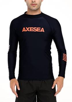 AXESEA Rashguard für Herren, langärmelig, LSF 50+, Rashguard, Schwimmshirt, athletisches Schwimmshirt, Ater, X-Large von AXESEA