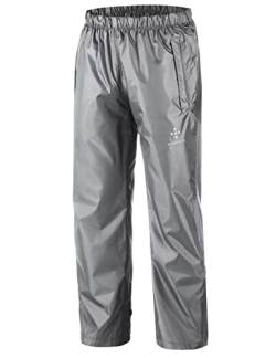 AXESQUIN Regenhose Damen, Wasserdicht Atmungsaktiv Regenhose für Damen Winddicht Draussen Fahrrad Wandern Frauen Hose Grau S von AXESQUIN