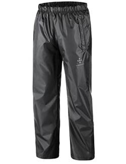 AXESQUIN Regenhose Damen, Wasserdicht Atmungsaktiv Regenhose für Damen Winddicht Draussen Fahrrad Wandern Frauen Hose Schwarz XS von AXESQUIN