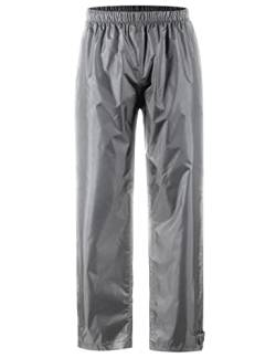 AXESQUIN Regenhose Herren Wasserdicht Atmungsaktiv Leichte Fahrrad überhose Winddicht Outdoorhose Wanderhose überziehhose-Grau M von AXESQUIN