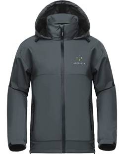 AXESQUIN Regenjacke Herren Wasserdicht Atmungsaktiv Leichte Regenmantel mit Kapuze Packbar Windbreaker Winddicht Outdoorjacke für männer-Grau L von AXESQUIN