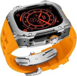 AXPTI 49 mm Edelstahl-Uhrengehäuse, Sport-Gummi-Silikonarmband, Mod-Kit, für Apple Watch Ultra 8, 49 mm, DIY-Modifikationsset, 49 mm Uhrenarmband, Zubehör, 49 mm, Achat von AXPTI