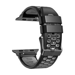 AXPTI FKM Gummi-Uhrenarmband für Apple Watch Ultra 1, 2, 49 mm, 45 mm, 44 mm, 42 mm, Ersatz-Uhrenzubehör, Armband der Serie 9, 8, 7, 6, 5, 4, SE, 49 mm, Achat von AXPTI