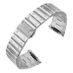 AXPTI Massives Edelstahl-Uhrenarmband für Cartier Santos Wssa0010, Herren-Armband, 21 mm, Schnellverschluss-Uhrenarmband, 21 mm, Achat von AXPTI