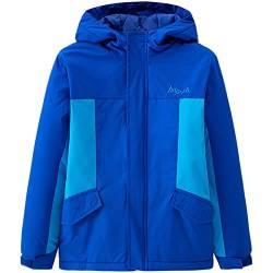 AXZDTH Kinder Jungen Softshelljacke Jacke mit Fleecefutter Regenjacke Gefüttert Funktionsjacke Windjacke Outdoorjacke Regenmantel mit Kapuze Trekkingjacke für Herbst Frühling von AXZDTH