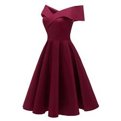 Festliche Kleider für Damen Damen Mittellang Off-Shoulder Kleid Abtanzball Empire Abendkleid Elegant Adlige Tunika Abendmode Ballkleider Damen Lang Abendkleider Kurz Sexy Kleider Bandage-Kleid (Rot,M) von AYAZER