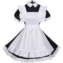 Plus-Size-Top Pure Desire Little Maid Super Heavy Industry Lolita Maid Outfit Cos süßes Uniformkleid weiblich-weiß-XL von AYAZER