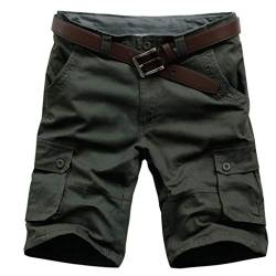 AYG Bermuda Shorts Herren Sommer Cargo Shorts Männer Camouflage Kurz Militär Hose(Armee Grün,38) von AYG