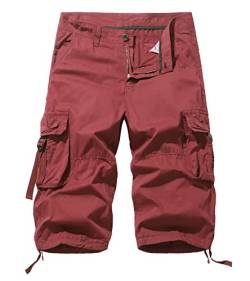 AYG Cargo 3/4 Hose Herren Bermuda Cargo Shorts Vintage Männer Capri Kurze Sommerhosen von AYG