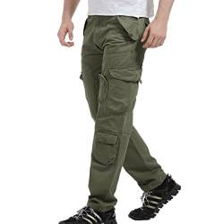 AYG Cargo Hose Herren Mens Cargo Pants(Grass Army Green,38) von AYG