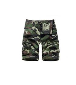 AYG Cargo Shorts Maenner Camouflage Shorts Herren Sommer Kurze Militär Hose(Grün, 31) von AYG