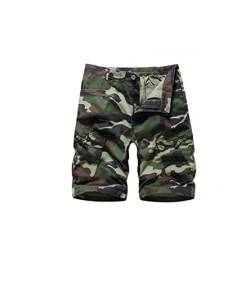 AYG Cargo Shorts Maenner Camouflage Shorts Herren Sommer Kurze Militär Hose(Grün, 32) von AYG