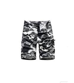 AYG Cargo Shorts Maenner Camouflage Shorts Herren Sommer Kurze Militär Hose Grau, 30 von AYG