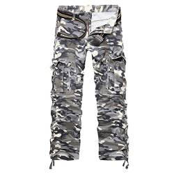 AYG Herren Cargo Hose Camouflage Trousers(Gray camo,32) von AYG