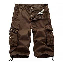 AYG Herren Cargo kurzs Bermudas Baumwolle kurzs Freizeit Sport 30-40 (W31(DE 46/S)/Taille:78-81cm, Kaffee # A082) von AYG