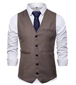 AYG Herren Gilet Weste Anzugweste Slim Fit Herrenweste Hochzeit Anzug Weste von AYG