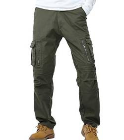 AYG Velour Hose Warm Herren Cargo Pants(army green,31) von AYG