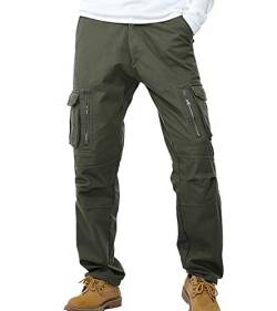 AYG Velour Hose Warm Herren Cargo Pants(army green,34) von AYG
