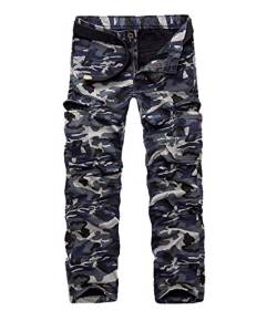 AYG Velour Hose Warm Herren Cargo Pants(dark blue camo,32) von AYG