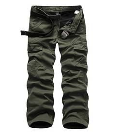 AYG Winter Velour Hose Warm Herren Cargo Pants(Army Green,32) von AYG