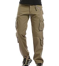 AYG Winter Warm Velour Hose Herren Cargo Hose(khaki,33) von AYG