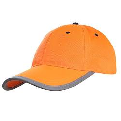 AYKRM Headwear Hi-Vis Cap - Reflektierende Sichtbarkeit Baseball Baseballmütze Reflektierende Cap, 59CM, Orange von AYKRM