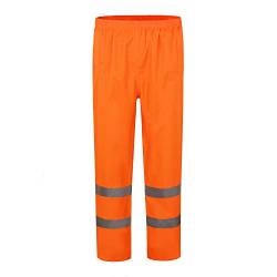 AYKRM Regenhose Fahrrad Warnschutz Regen-Latzhose, warnregenhose Arbeitshose orange Regenhosen für Herren von AYKRM
